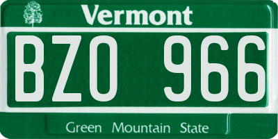 VT license plate BZO966