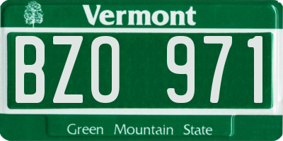 VT license plate BZO971