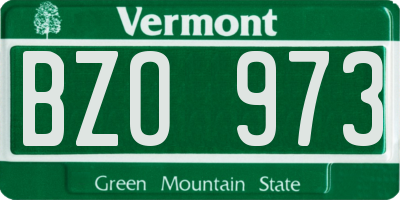 VT license plate BZO973