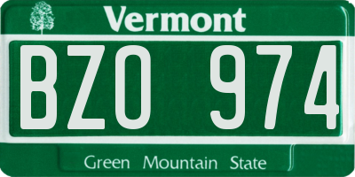 VT license plate BZO974