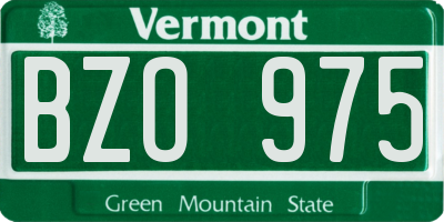 VT license plate BZO975