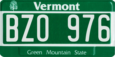 VT license plate BZO976