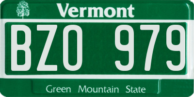 VT license plate BZO979