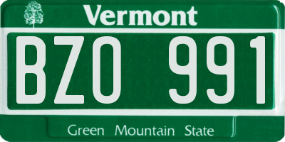 VT license plate BZO991