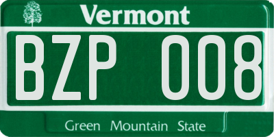 VT license plate BZP008