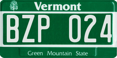 VT license plate BZP024