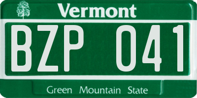 VT license plate BZP041