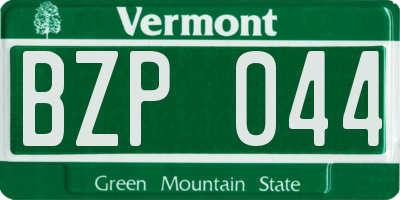VT license plate BZP044
