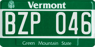 VT license plate BZP046