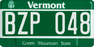 VT license plate BZP048