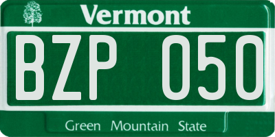 VT license plate BZP050