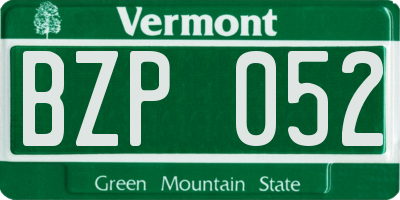 VT license plate BZP052