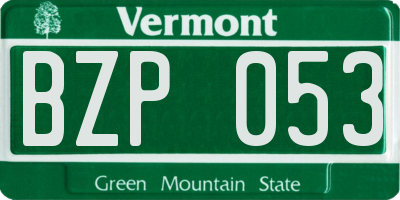 VT license plate BZP053