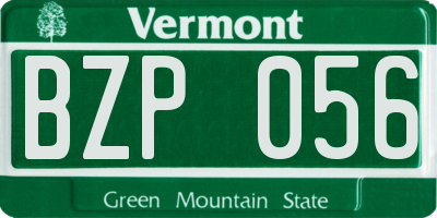 VT license plate BZP056