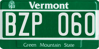VT license plate BZP060