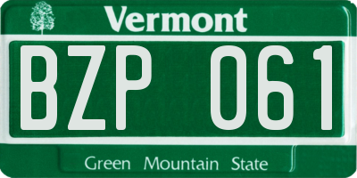 VT license plate BZP061