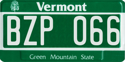 VT license plate BZP066