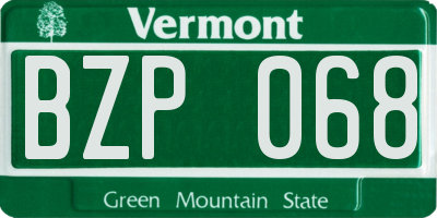 VT license plate BZP068