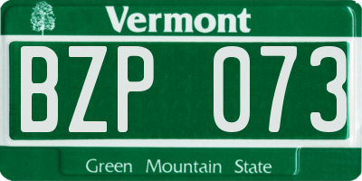 VT license plate BZP073