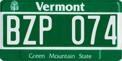 VT license plate BZP074