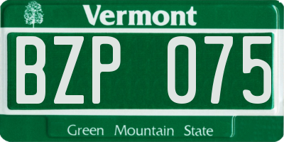 VT license plate BZP075