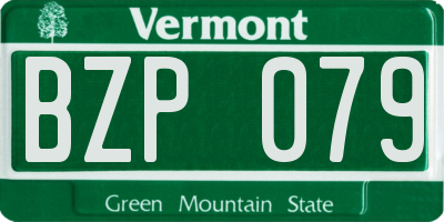 VT license plate BZP079