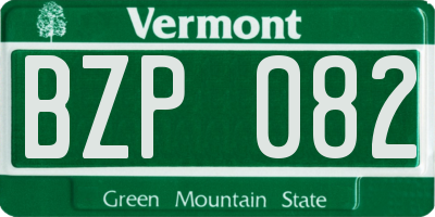 VT license plate BZP082