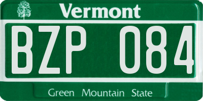 VT license plate BZP084