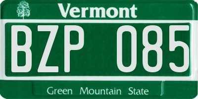 VT license plate BZP085