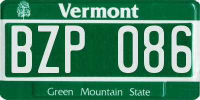 VT license plate BZP086