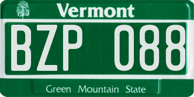 VT license plate BZP088