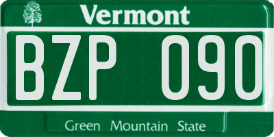 VT license plate BZP090