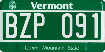 VT license plate BZP091