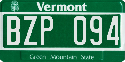 VT license plate BZP094