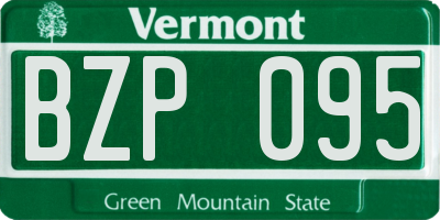 VT license plate BZP095
