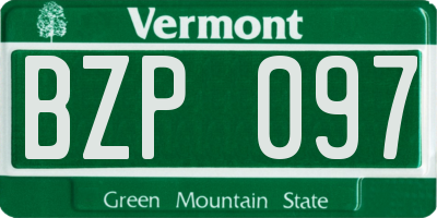 VT license plate BZP097