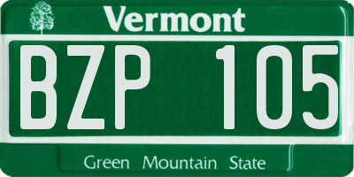 VT license plate BZP105