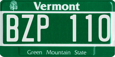 VT license plate BZP110