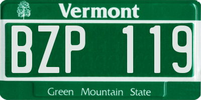 VT license plate BZP119