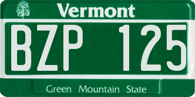 VT license plate BZP125