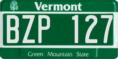 VT license plate BZP127