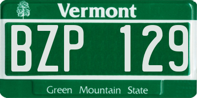 VT license plate BZP129