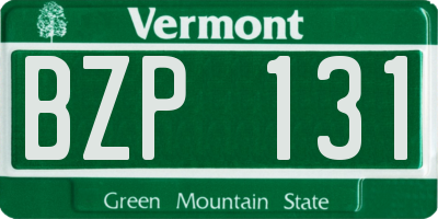 VT license plate BZP131