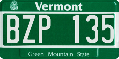 VT license plate BZP135