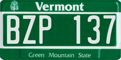 VT license plate BZP137