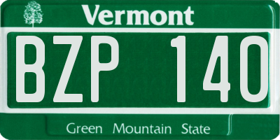 VT license plate BZP140