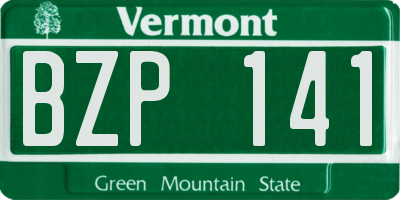 VT license plate BZP141