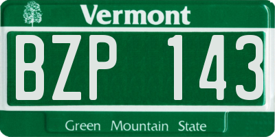 VT license plate BZP143