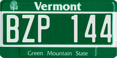 VT license plate BZP144