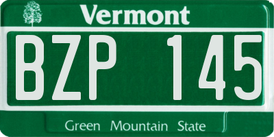 VT license plate BZP145